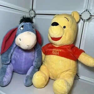DISNEY KOHL’S CARES WINNIE THE POOH & EEYORE PLUSH STUFFED ANIMAL LOT. TOY 12”